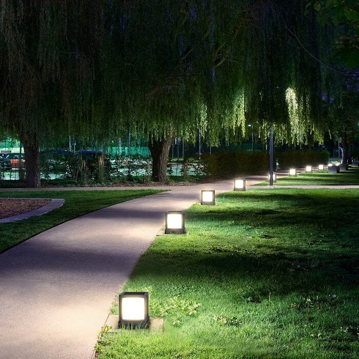 Cube-1000 Outdoor Landscape / Post-Cap Solar Light | Dusk to Dawn True Lumens™ | Sharper Designs, Inc