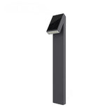 Front view of the Strata Pro solar pathway light showing the downward-angled lamp head and glass solar panel