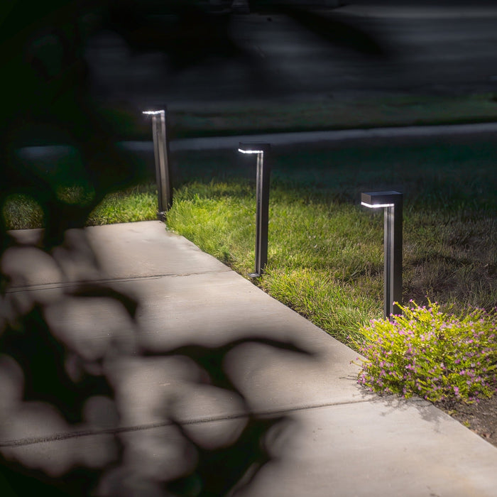 German Osram Pro-Line Bollard Solar Lights® | 100LM | Aluminum / Glass | 2-Pack Landscape Pathway Lighting True Lumens™