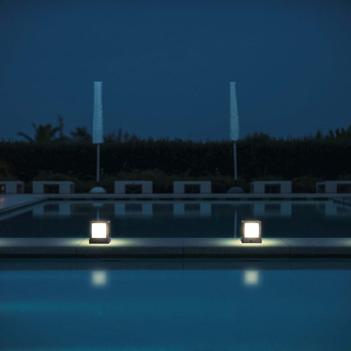 Cube-1000 Outdoor Landscape / Post-Cap Solar Light | Dusk to Dawn Landscape Pathway Lighting True Lumens™ | Sharper Designs, Inc