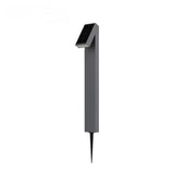 Side view of the Strata Pro solar pathway light showing its slim aluminum profile and ground stake mount