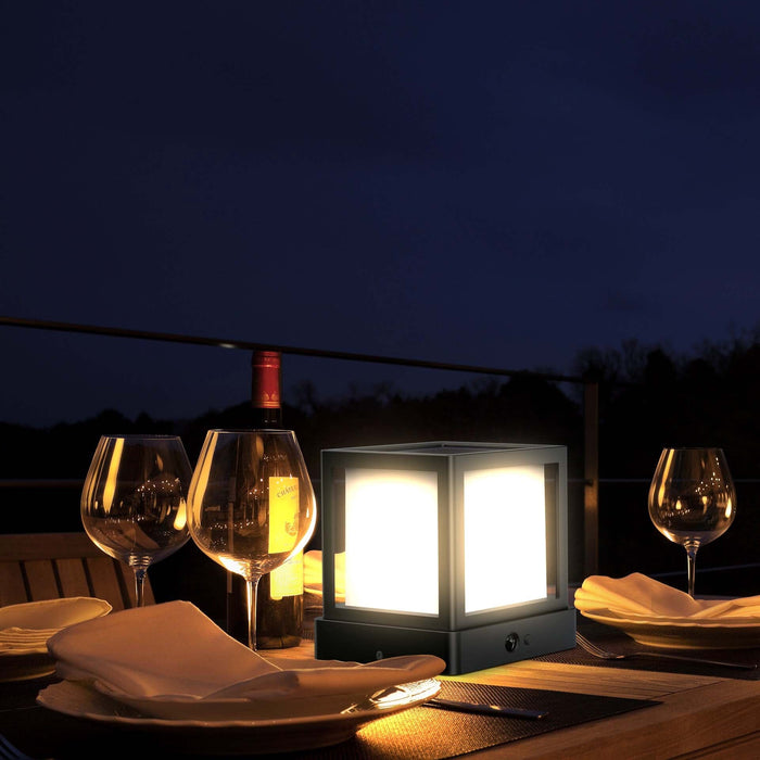 Cube-1000 Outdoor Landscape / Post-Cap Solar Light | Dusk to Dawn Landscape Pathway Lighting True Lumens™ | Sharper Designs, Inc