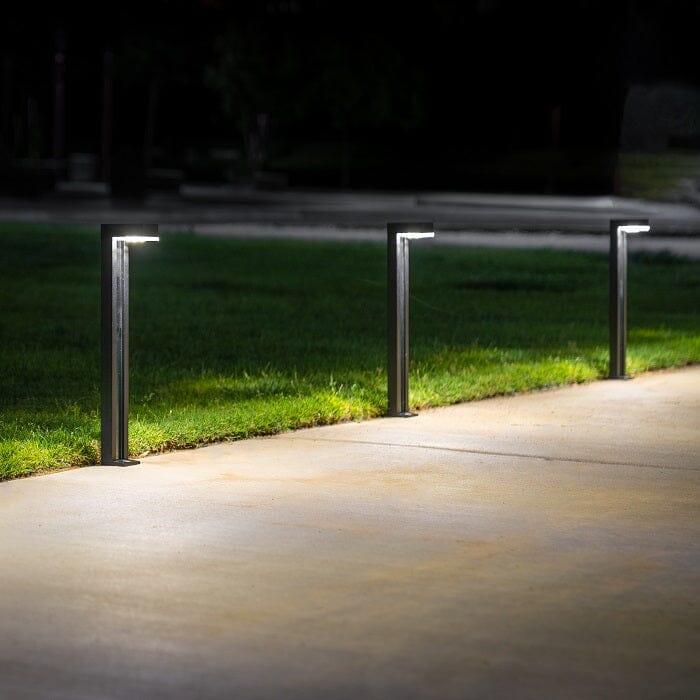 German Osram Pro-Line Bollard Solar Lights® V3 | 100LM | Aluminum / Glass | 2-Pack Landscape Pathway Lighting True Lumens™