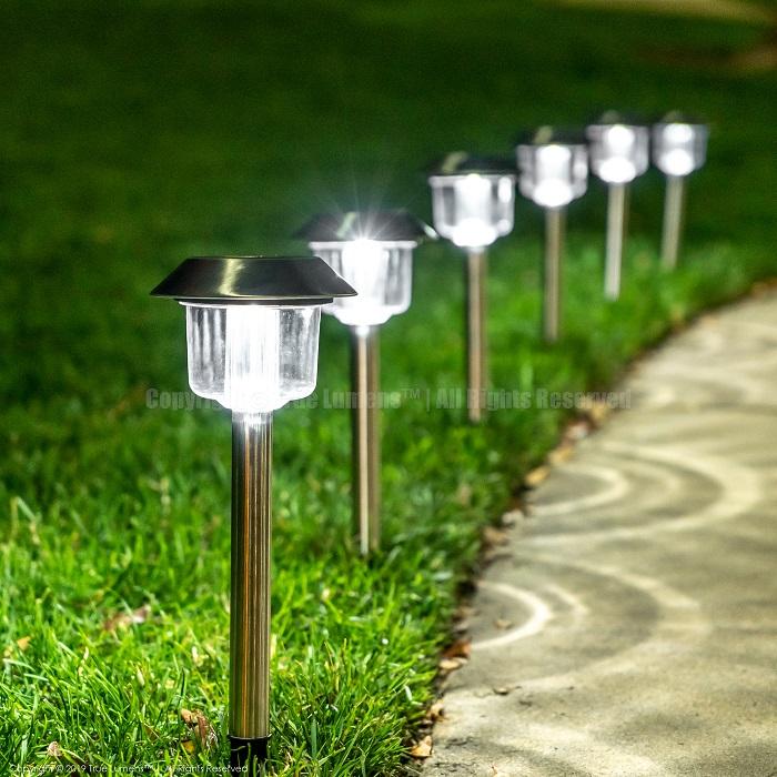 25 Lumens Stake landscape lights | Stainless Steel | Daylight White (6-Pack) True Lumens™