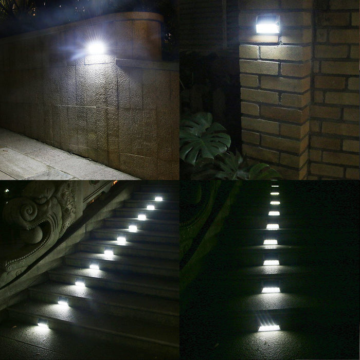 8 LED Solar Stair Step Lights | Dusk to Dawn Auto On/Off | Super Bright (8-Pack / 2022 Model) Lighting True Lumens™ 