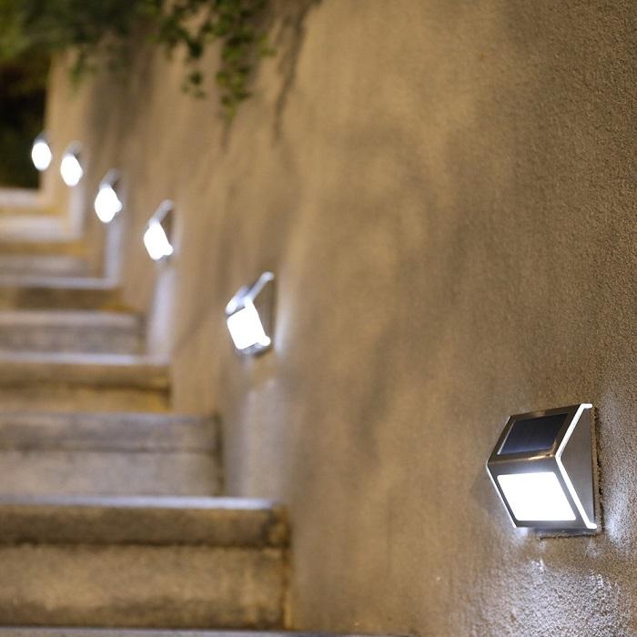 8 LED Solar Stair Step Lights | Dusk to Dawn Auto On/Off | Super Bright (8-Pack / 2022 Model) Lighting True Lumens™ 