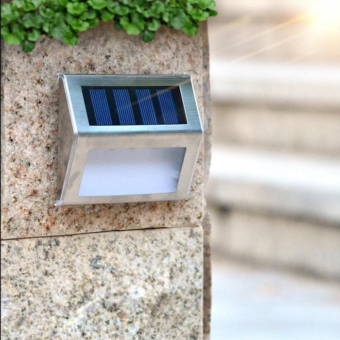 8 LED Solar Stair Step Lights | Dusk to Dawn Auto On/Off | Super Bright (8-Pack / 2022 Model) Lighting True Lumens™