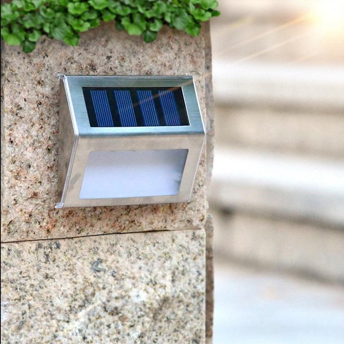 8 LED Solar Stair Step Lights | Dusk to Dawn Auto On/Off | Super Bright (8-Pack / 2022 Model) Lighting True Lumens™ 