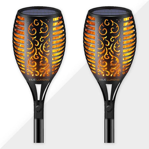 96LED Flickering Flame Solar Light | Dusk to Dawn | (2-Pack) True Lumens™ 