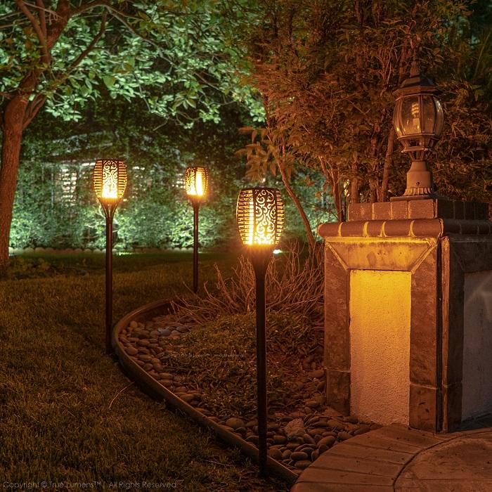 96LED Flickering Flame Solar Light | Dusk to Dawn | (2-Pack) True Lumens™