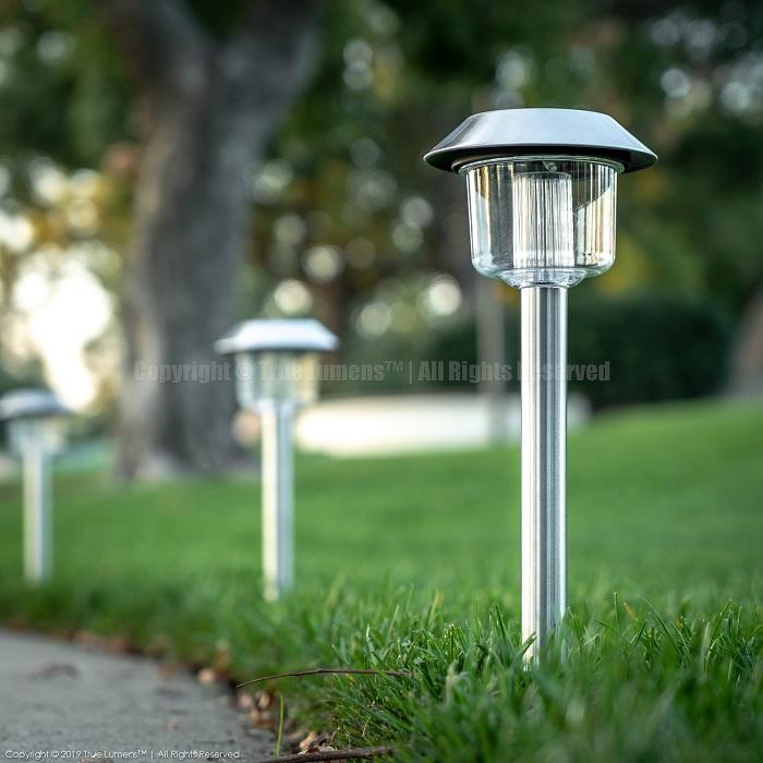 25 Lumens Stake landscape lights | Stainless Steel | Daylight White (6-Pack) True Lumens™