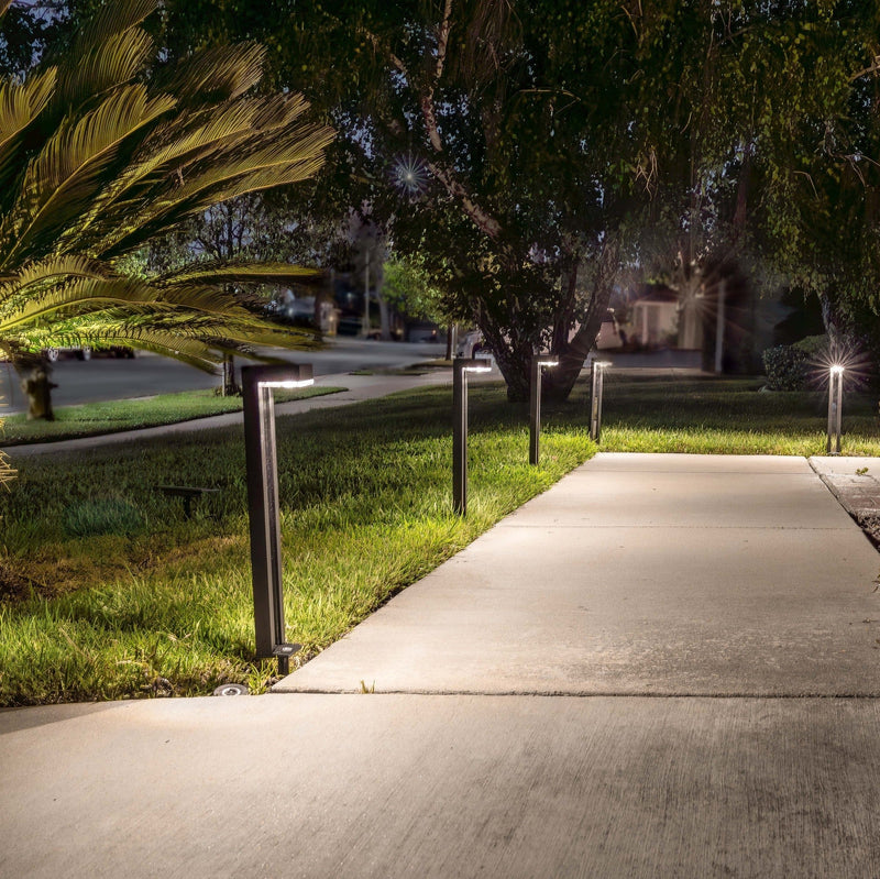 German Osram Pro-Line Bollard Solar Lights® V4 | 100LM | Aluminum / Glass | 2-Pack Landscape Pathway Lighting True Lumens™
