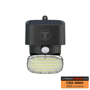 Cree-1000® Outdoor Motion Sensor Solar Light | German Osram | Dusk to Dawn | 2-Pack Lighting True Lumens™ Cree-2000® (2-Pack) / 2000 Lumens Black 