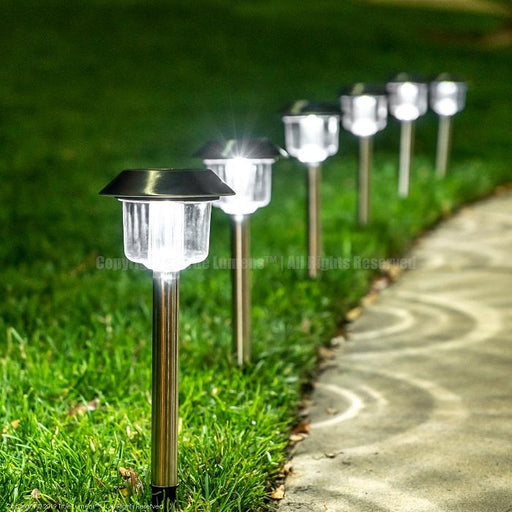 25 Lumens Stake landscape lights | Stainless Steel | Daylight White (6-Pack) True Lumens™ 