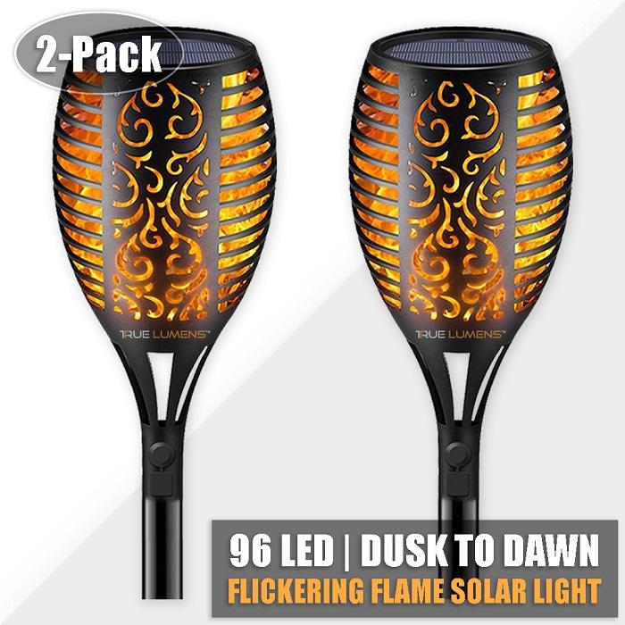 thumbnail image 2 of Solar Dancing Flame Lanterns - Flickering LED Outdoor Lights With USB Charging, 1-4 Pack Options 2 of 14