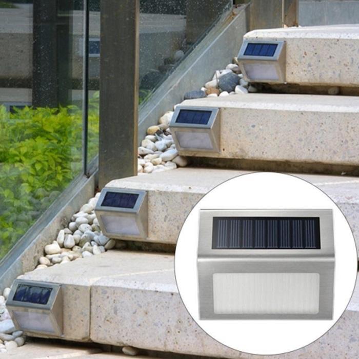 8 LED Solar Stair Step Lights | Dusk to Dawn Auto On/Off | Super Bright (8-Pack / 2022 Model) Lighting True Lumens™ 