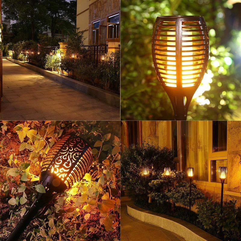96LED Flickering Flame Solar Light | Dusk to Dawn | (2-Pack) True Lumens™ 