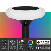 Multicolor RGB Garden Solar Lights | Dusk to Dawn | Super Bright | 4-Pack Landscape Pathway Lighting True Lumens™ | Sharper Designs, Inc 