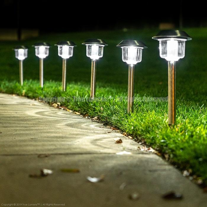 25 Lumens Stake landscape lights | Stainless Steel | Daylight White (6-Pack) True Lumens™ 