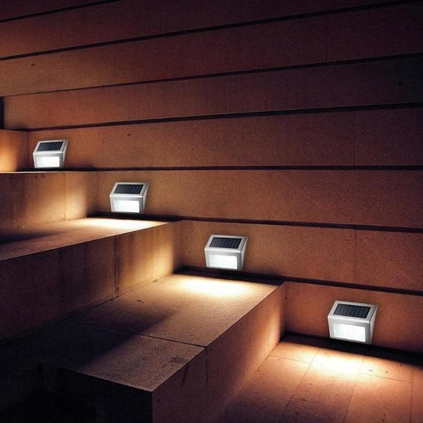 Stainless Steel LED Dusk to Dawn Solar Step Lights True Lumens